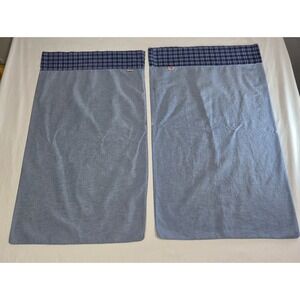 Ralph Lauren Armistead Blue Chambray Plaid Cuff Pair Of Standard Pillowcases (2)